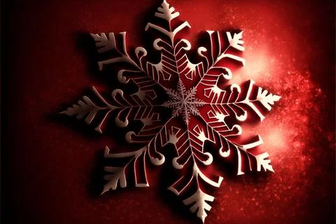 Christmas Background With Red Snowflake Stock Illustration