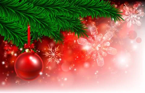 Christmas Background Red Tree Bauble Stock Illustration