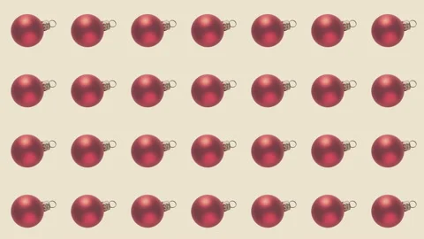 Christmas background of rotating red balls. Stop motion animation Stock Footage 144549293