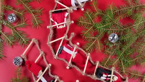 Christmas background rotation tree branches, toys, rotating cones Stock Footage 166320692
