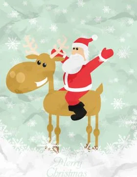 Christmas background with santa Stock Illustration