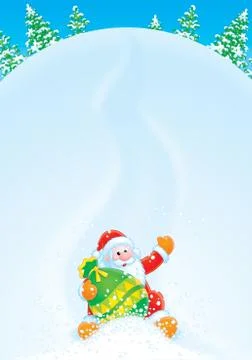 Christmas background with Santa Stock Illustration