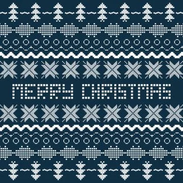 Christmas background with Scandinavian seamless pattern. Stock Illustration