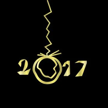 Christmas  background with script 2017 Stock Illustration