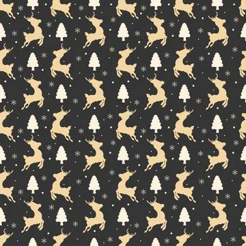 Christmas Background Seamless Pattern Design With Santa Claus, Tree, Snowman  Stock Illustration