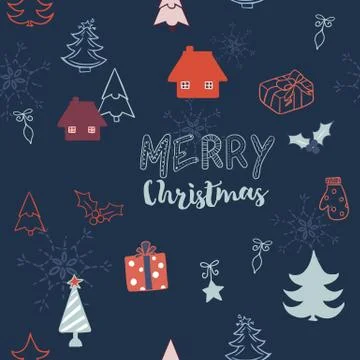 Christmas background  seamless pattern. Stock Illustration