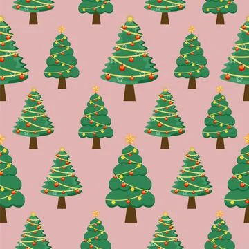 Christmas Background Seamless Pattern With Santa Claus, Tree, Socks, Snowman  Stock Illustration