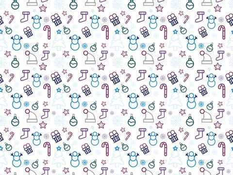 Christmas background, seamless pattern.Retro style Christmas pattern Stock Illustration