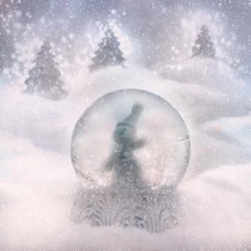Christmas background with snow globe Stock Illustration