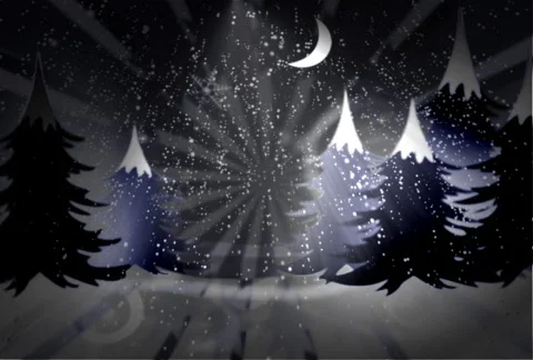 Christmas background with snow n trees n flakes Stock-Footage 577399
