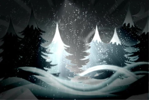 Christmas background with snow n trees n flakes Stock-Footage 577400