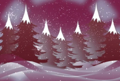 Christmas background with snow n trees n flakes Video stock 577407