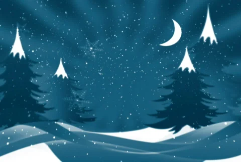 Christmas background with snow n trees n flakes 库存影片 577414