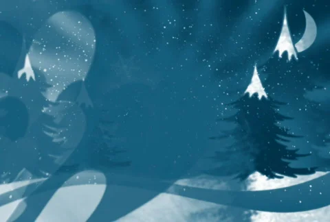 Christmas background with snow n trees n flakes Video stock 577415