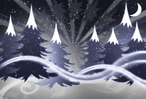 Christmas background with snow n trees n flakes Vídeo Stock 577419