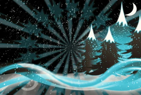 Christmas background with snow n trees n flakes 库存影片 577422
