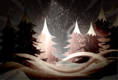 Christmas background with snow n trees n flakes Video stock 577429