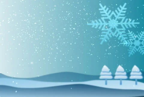 Christmas background with snow n trees n flakes Stock-Footage 577433