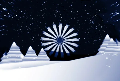 Christmas background with snow n trees n flakes 库存影片 577440