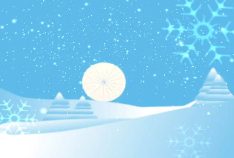 Christmas background with snow n trees n flakes 動画素材 577443