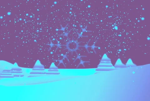 Christmas background with snow n trees n flakes Video stock 577459