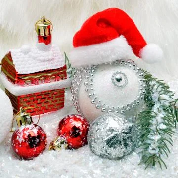 Christmas background with snow Stock Photos