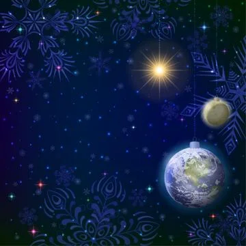 Christmas background, snow in space Stock Illustration