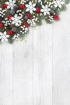 Christmas Background Snowflake Border Stock Photos