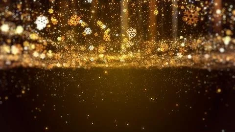 Christmas Background with snowflake particle light falling loop Stock Photos