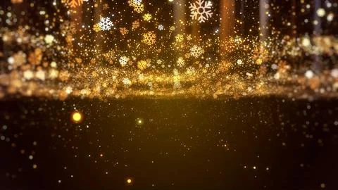 Christmas Background with snowflake particle light falling loop Stock Photos