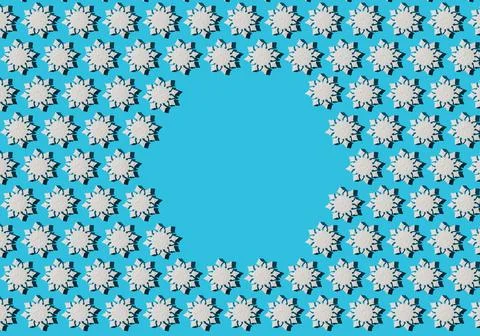 Christmas background. Snowflake pattern. White snowflakes on blue. Snow. Wint Stock Photos