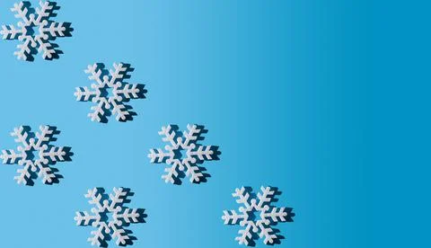 Christmas background. Snowflake pattern. White snowflakes on blue. Snow. Wint Stockfoto's