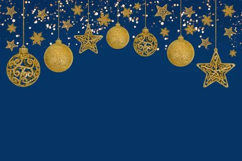 Christmas background with snowflake, star and cone Stock Illustration