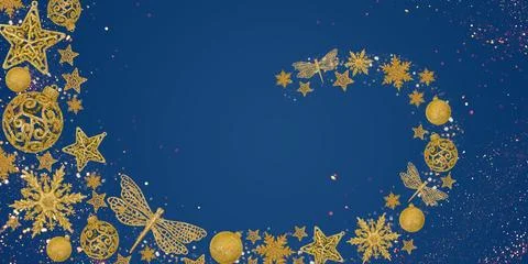 Christmas background with snowflake, star and cone Stock Illustration