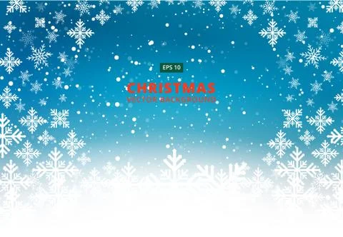 Christmas Background with snowflake, Winter vector Illustration Stock Illustration