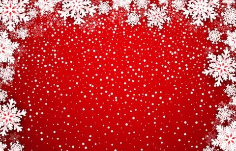 Christmas background with snowflakes frame. Vector illustration Stock Illustration