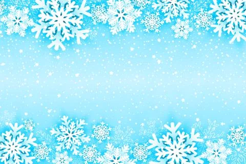 Christmas background with snowflakes frame. Vector illustration Illustrazione stock