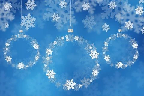Christmas background with snowflakes Stock Photos