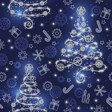 Christmas background in steampunk style Stock Illustration