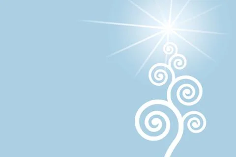 Christmas background with swirl tree in soft colors. Stock Illustration
