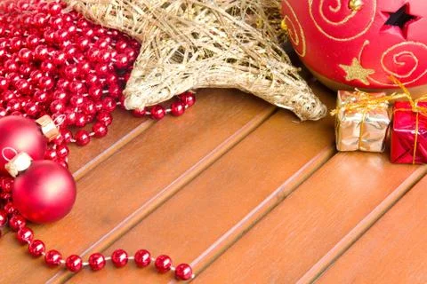 Christmas background on a table Stock Photos