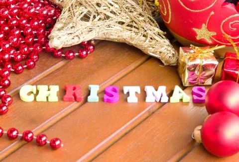 Christmas background on a table Stock Photos