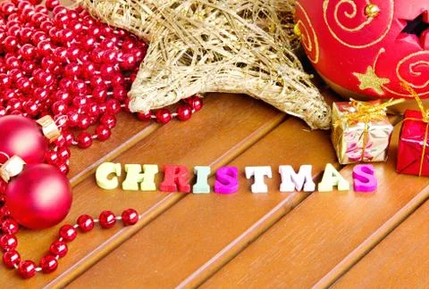 Christmas background on a table Stock Photos