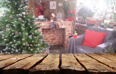 Christmas background table Stock Photos