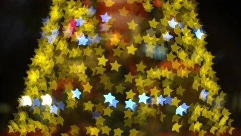 Christmas background theme of blurry star flickering Stock Footage 155911985