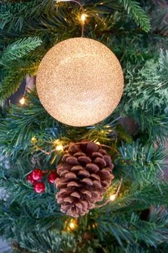 Christmas background with tree branches 스톡 사진