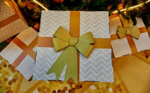 Christmas background with tree branches Stock Photos