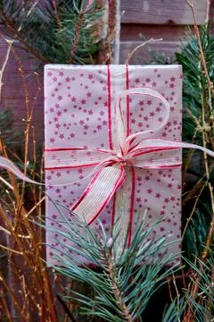 Christmas background with tree branches Stock-Fotos