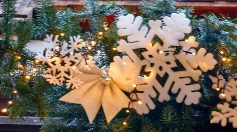 Christmas background with tree branches Stock Photos