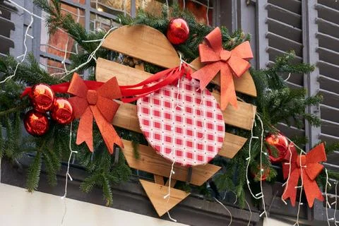 Christmas background with tree branches Stock Photos